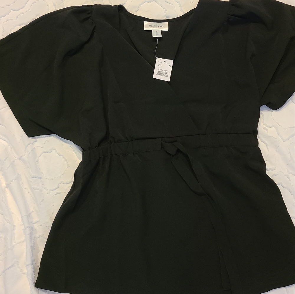 Motherhood maternity black blouse NWT